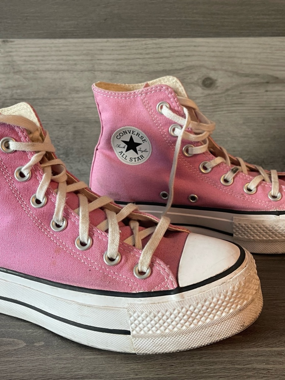 Converse Pink High-Top Platform Sneakers - Picture 9 of 9